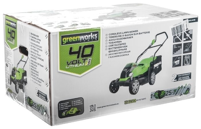 Газонокосилка электрическая greenworks 2501907ub G40LM35K4