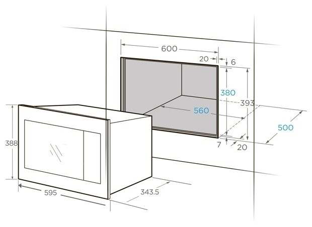 Встраиваемая микроволновая печь  Midea MI10250GBX