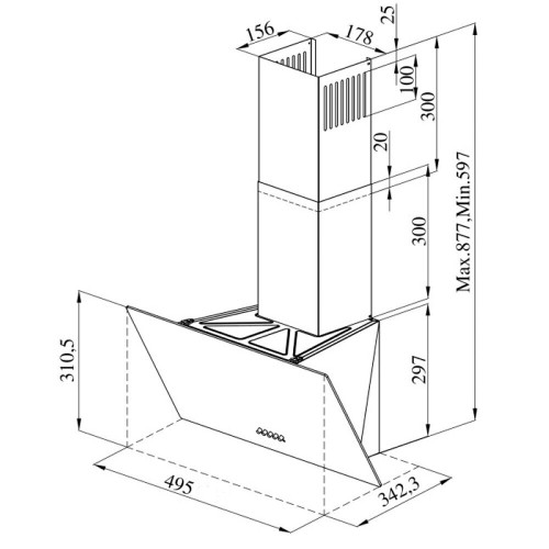 Кухонная вытяжка History CAG55B1 FBK