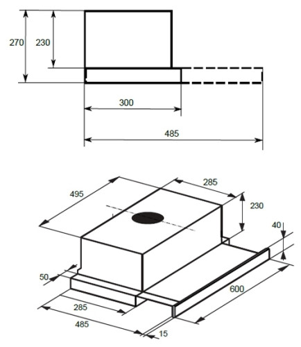 Встраиваемая вытяжка Delonghi KD-5S-60 IX Turboline