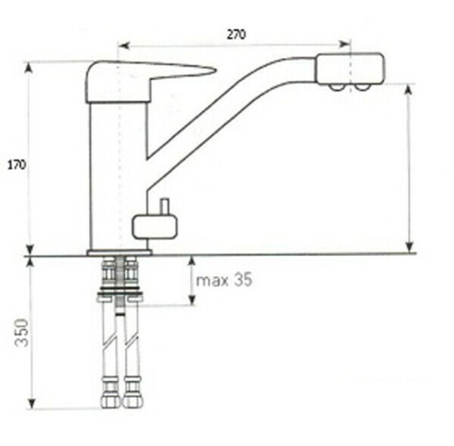 Смеситель для мойки Zigmund & Shtain ZS 1100 темная скала