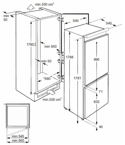 Встраиваемый холодильник LEX RBI 201 NF