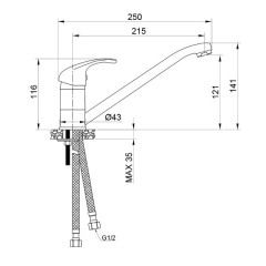 Смеситель для кухни WesnaArt Listok LIS01-130