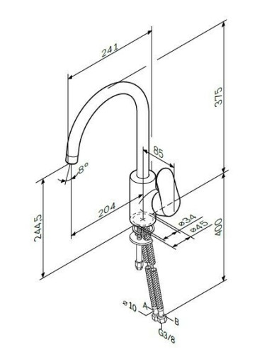 Смеситель для кухни AM.PM Like F8007000 хром