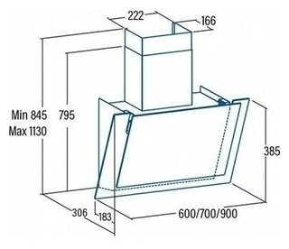 Кухонная вытяжка Cata Valto 600 XGBK