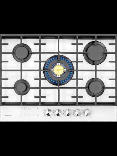 Газовая варочная панель Hiberg VM 7255 W белое матовое стекло
