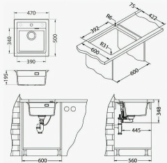 Кухонная мойка Alveus Atrox 20 Carbon-G91 черный 1131990