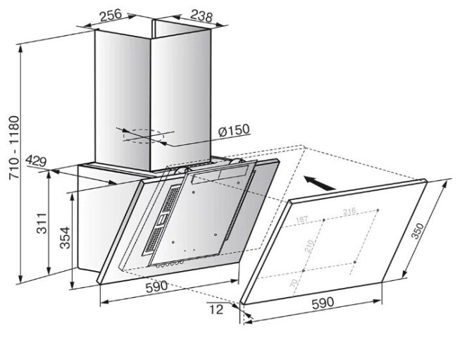Кухонная вытяжка Elikor Модерн Рубин Basis S4 60 перламутр