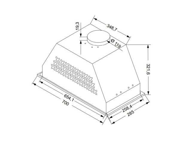 Встраиваемая вытяжка DeLonghi COSETTA 710 NB