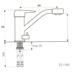 Смеситель для мойки Zigmund &amp; Shtain ZS 1100 речной песок