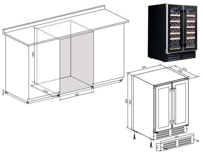 Винный шкаф Temptech WP2DQ60DCB