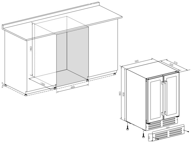 Винный шкаф Temptech WP2DQ60DCB