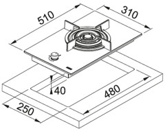 Газовая варочная панель Franke FHCR 301 1TC HE BK C