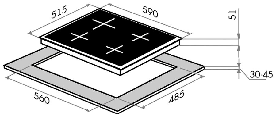 Комбинированная варочная панель MAUNFELD EEHG.64.13CB/KG