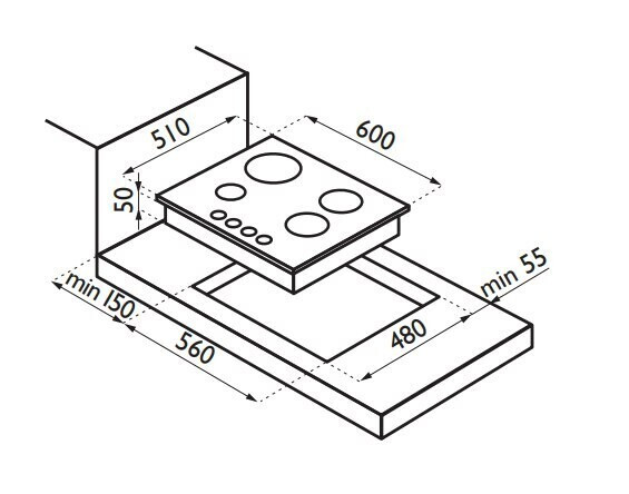 Газовая варочная панель Ardesia C 6V4 W