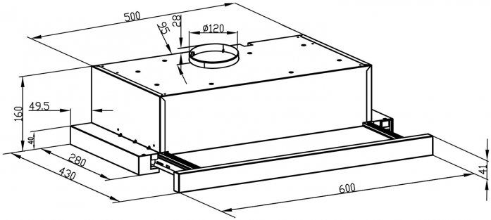 Встраиваемая вытяжка Lex Hubble 2M 600 белый