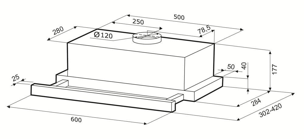 Встраиваемая вытяжка Krona Kamilla 600 Glass White 2 мотора