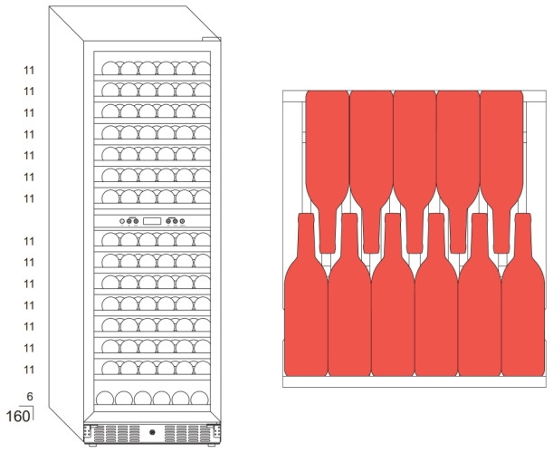 Винный шкаф Meyvel MV106 KBT2 Slim