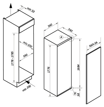 Встраиваемый холодильник MAUNFELD MBL 177SW