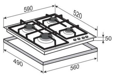 Газовая варочная панель Zigmund&Shtain GN 238.61 X