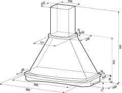 Кухонная вытяжка Krona Gretta CPB 900 gold