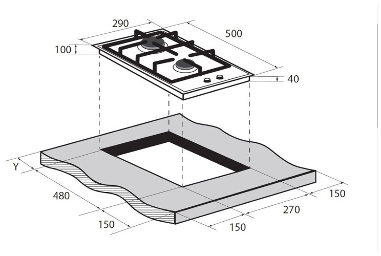 Газовая варочная панель Zugel ZGH291X