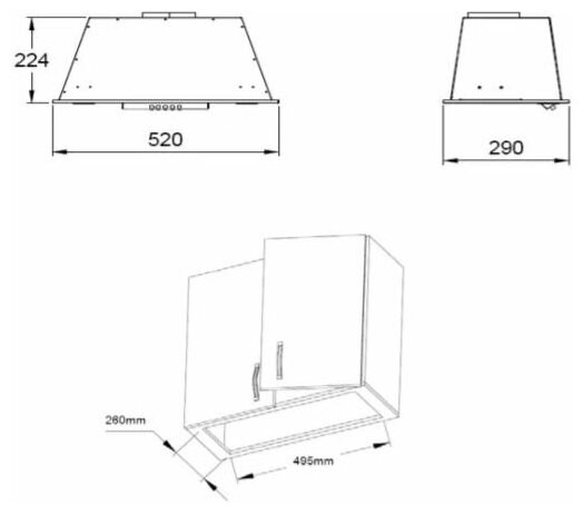 Встраиваемая вытяжка Zigmund Shtain K 012 55 B