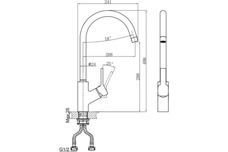Смеситель для кухни D&K Rhein.Dusseldorf DA1492401