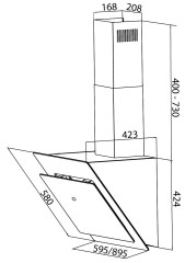 Кухонная вытяжка Dach AURA 60 BLACK