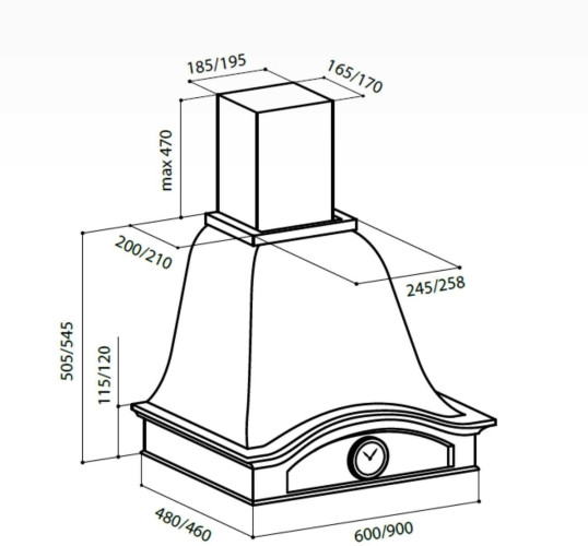 Кухонная вытяжка Lex PALERMO 900 WH