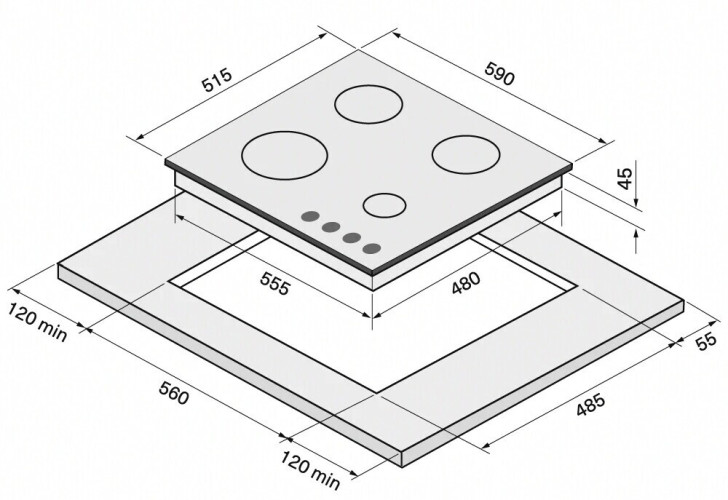 Газовая варочная панель Krona Hagel 60 BL