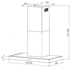 Кухонная вытяжка KRONA RUT 900 inox 3P S