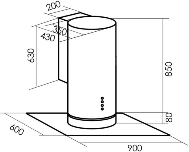 Кухонная вытяжка MBS Lilia 190 Glass