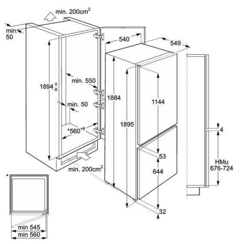Встраиваемый холодильник Smeg C 3192F2P