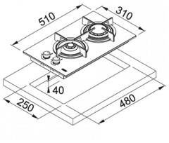 Газовая варочная панель Franke FHCR 302 2G HE BK C