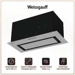 Встраиваемая вытяжка Weissgauff Zetta 60 PB IX нержавеющая сталь