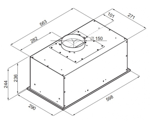 Встраиваемая вытяжка Maunfeld Crosby Power 60 черная