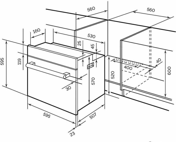 Электрический духовой шкаф Lex EDM 070С BL