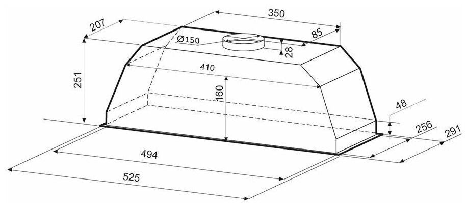Встраиваемая вытяжка Krona Adel 600 Black PB