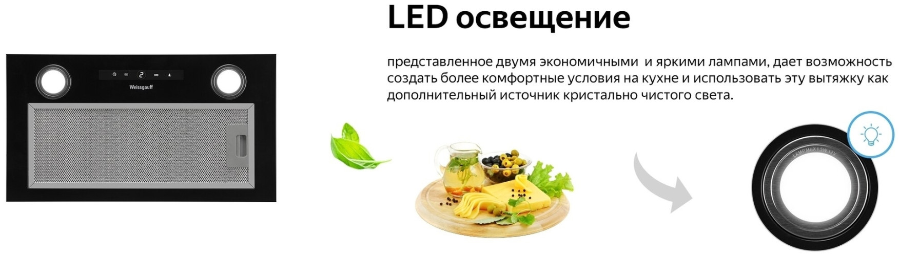 Встраиваемая вытяжка Weissgauff Box 1200 BL