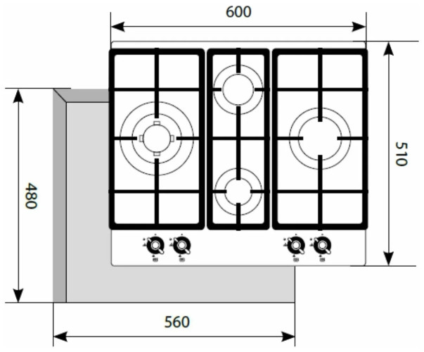 Газовая варочная панель Lex GVG 643C BL