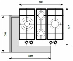 Газовая варочная панель Lex GVG 643C BL