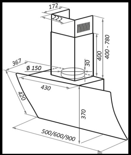 Кухонная вытяжка MAUNFELD Sky Star 90