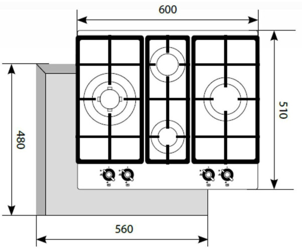 Газовая варочная панель LEX GVG 643C BLACK
