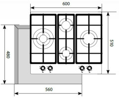 Газовая варочная панель LEX GVG 643C BLACK