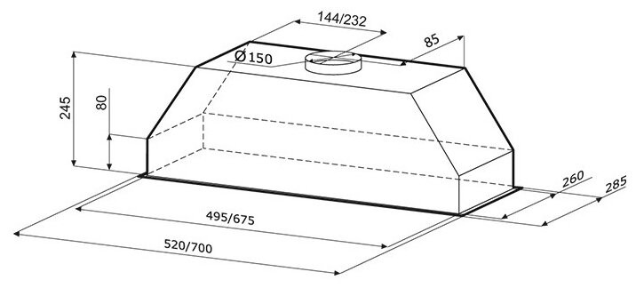 Встраиваемая вытяжка Kronasteel MINI 600 white
