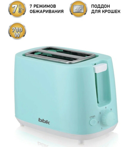 Тостер BBK TR82 снежная мята