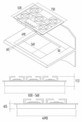 Газовая варочная панель Kuppersberg FQ7TG B