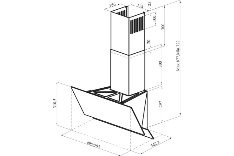 Кухонная вытяжка Oasis NF-60W FR