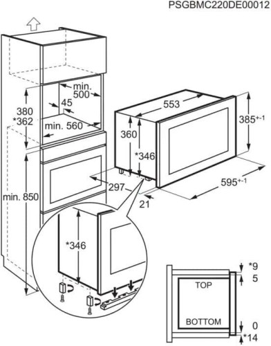 Встраиваемая микроволновая печь AEG MSB2057D-B